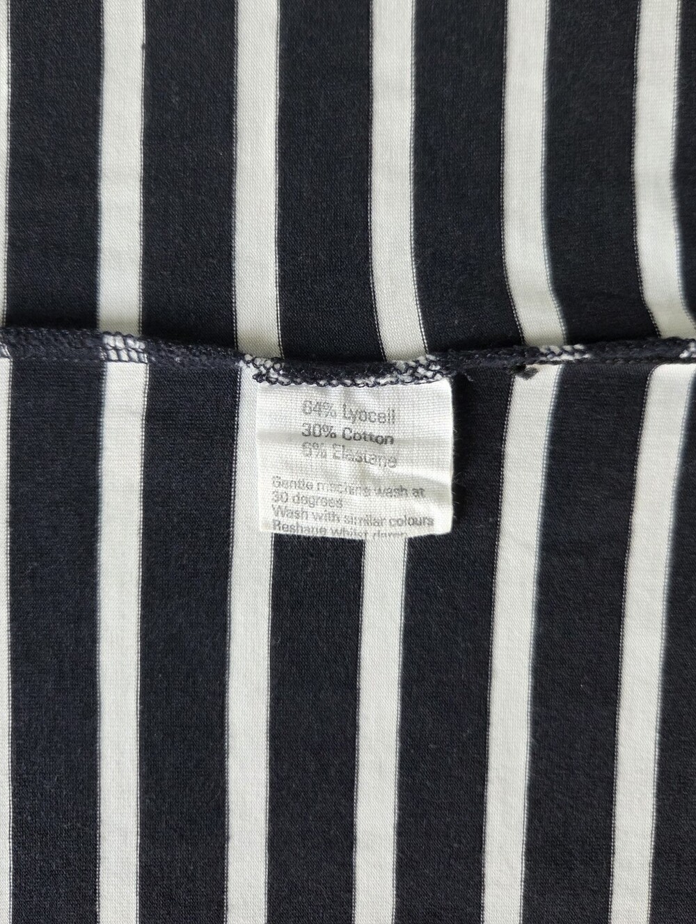 ME+EM Navy White Stripe Button Shoulder 3/4 Sleeve Top Womens Size 10 - Picture 7 of 7